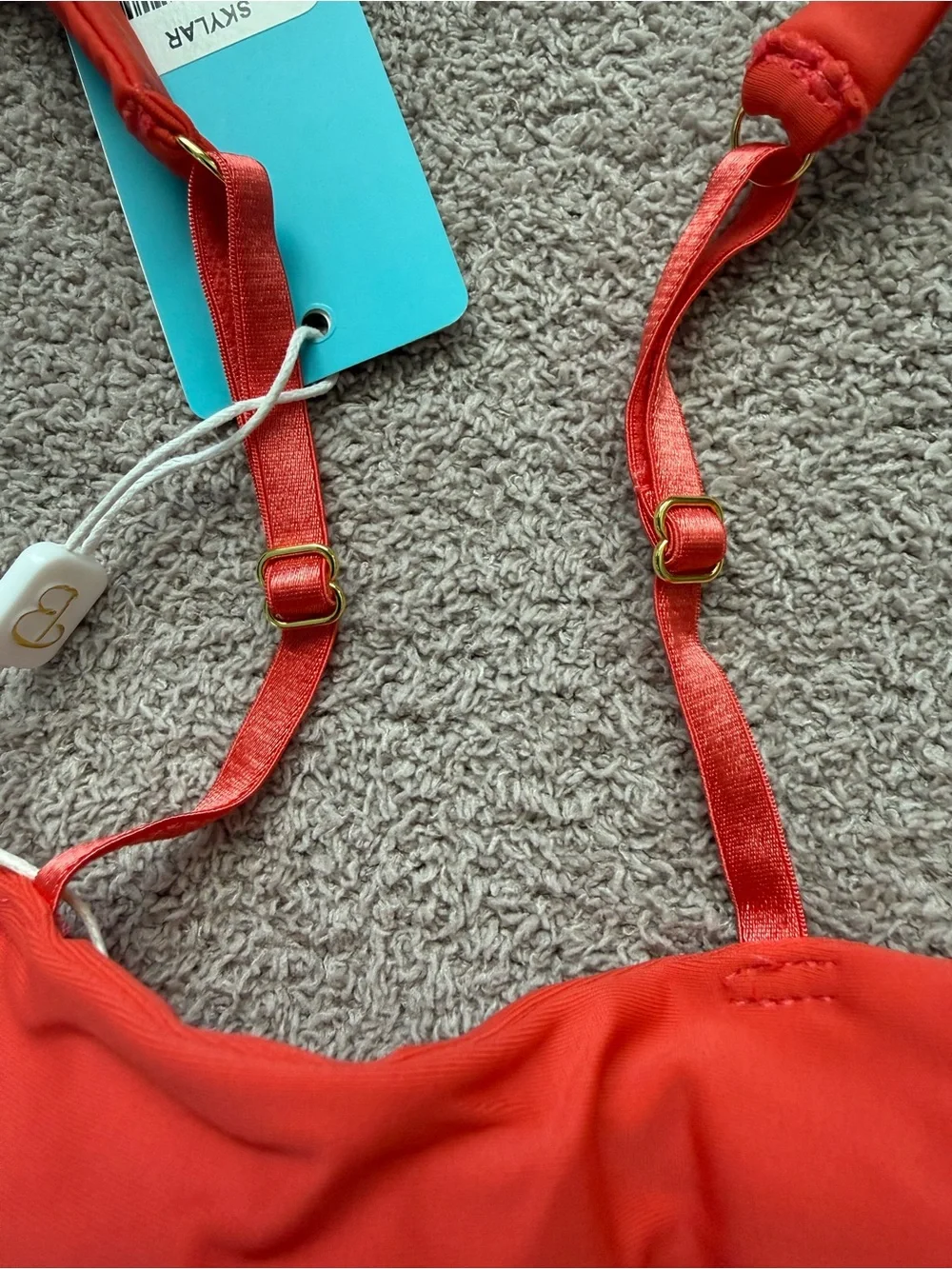BEACH BUNNY - Skylar Wrap Swim Top - POPPY